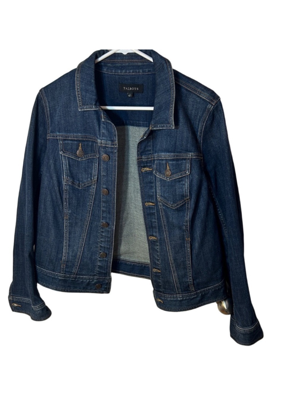 Talbots Dark Indigo Denim Jean Jacket size large
